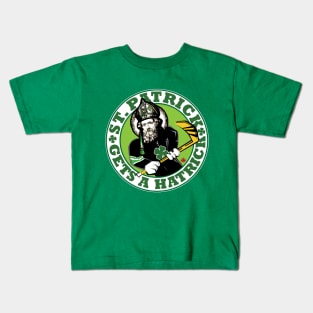 ST. PATRICK GETS A HAT TRICK Kids T-Shirt